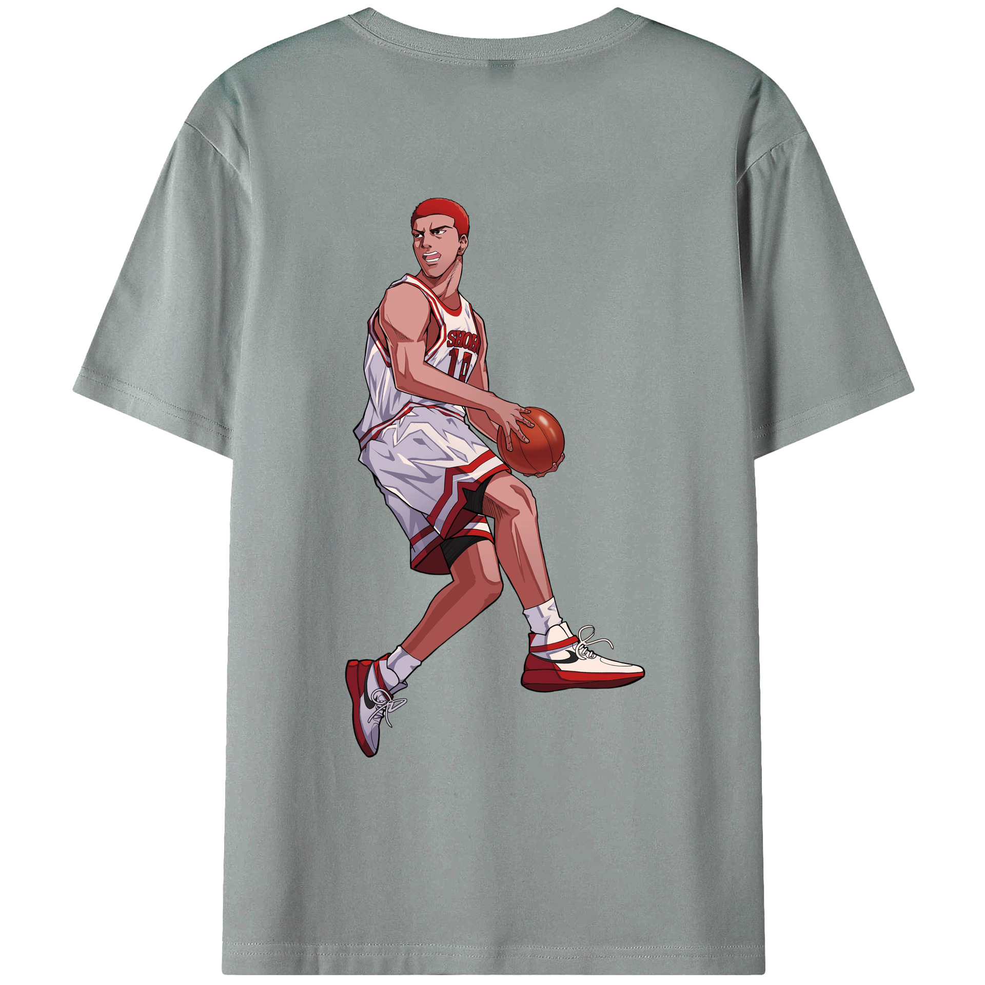 （画像用） SLAM DUNK／スラムダンク 綿100％ メンズ半袖Tシャツ（バックプリント） 通気性